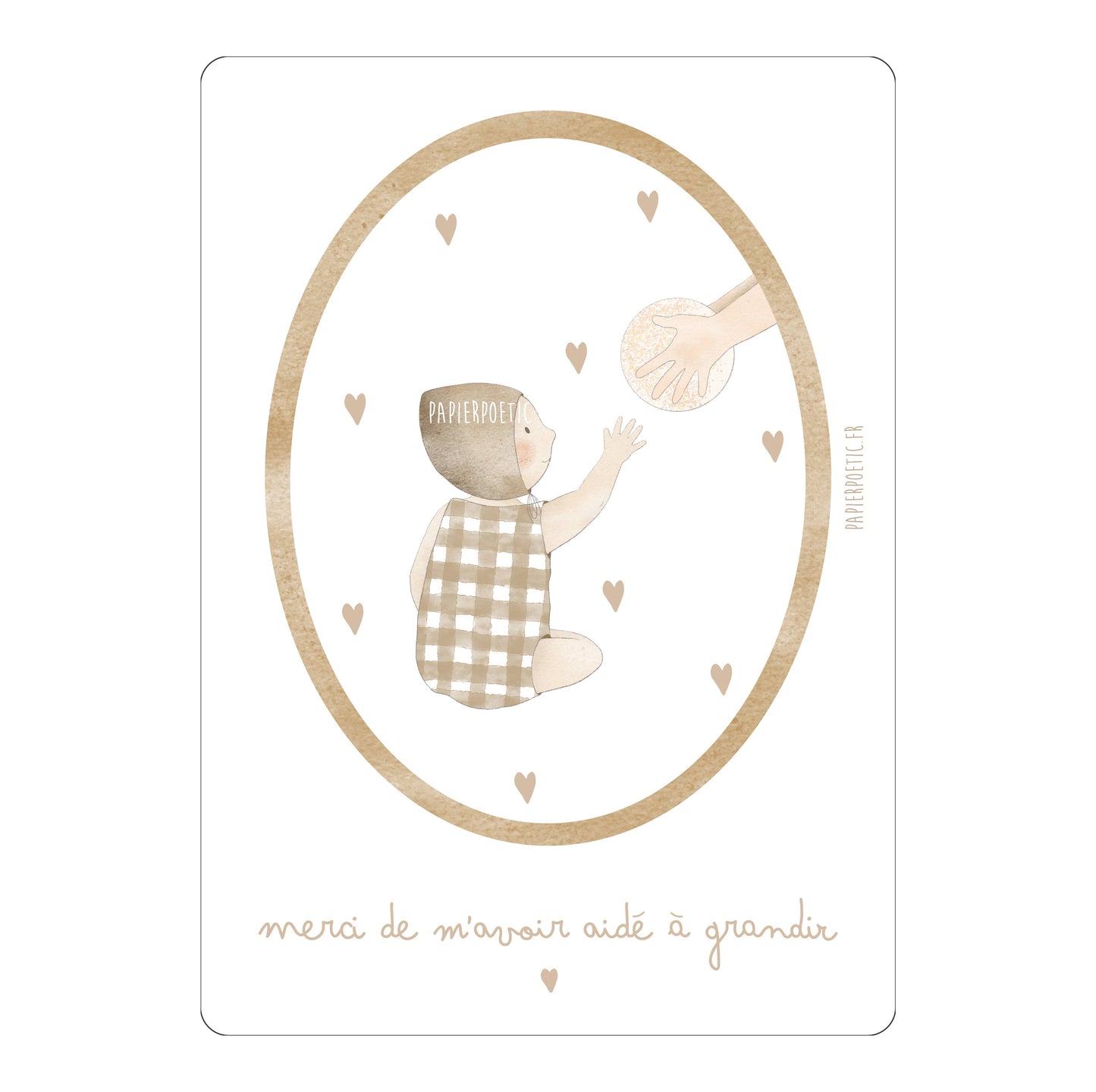 Carte "Merci de m'avoir aidé à grandir"
