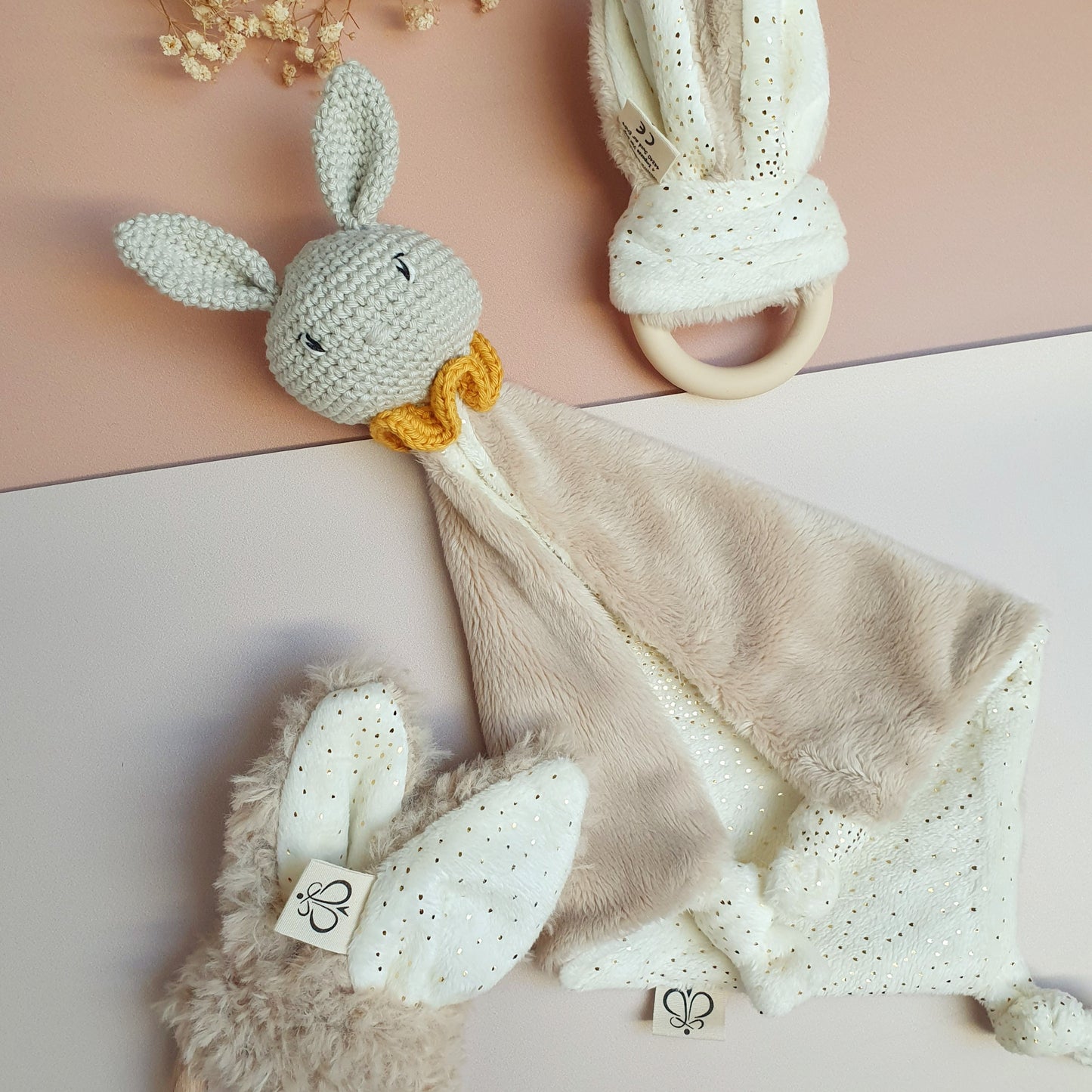 Doudou Toudoux personnalisé – Oreilles de lapin crochetées et fait main