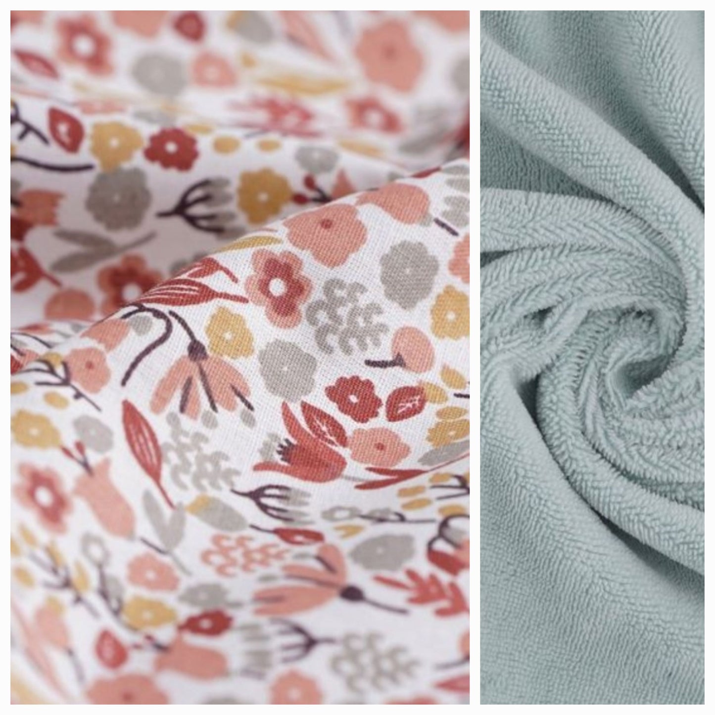 Sur mesure – Bavoir bébé réversible col rond en coton & éponge bambou