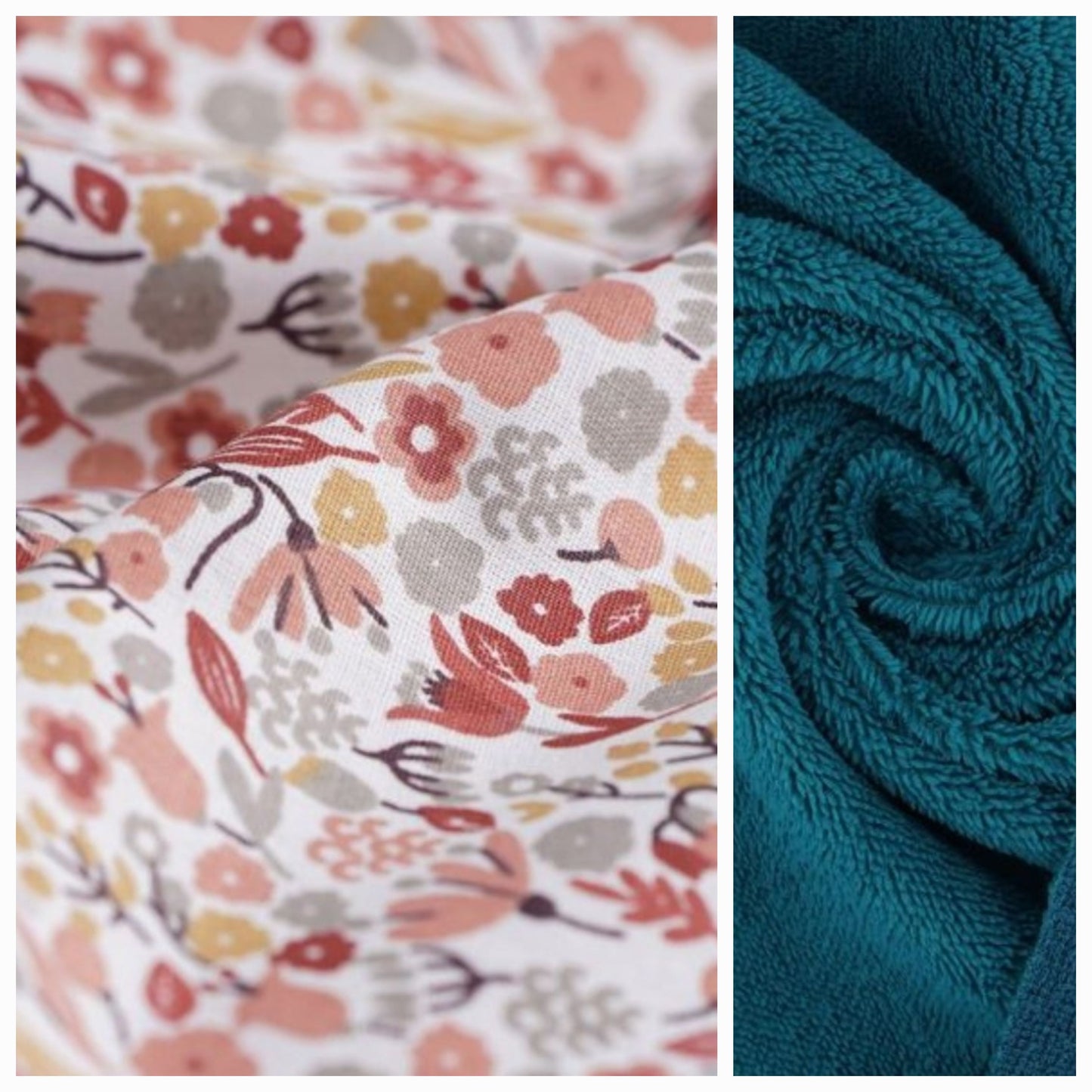 Sur mesure – Bavoir bébé réversible col rond en coton & éponge bambou