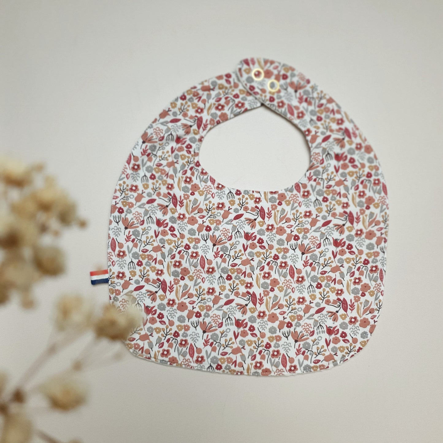 Sur mesure – Bavoir réversible col rond en coton & éponge bambou