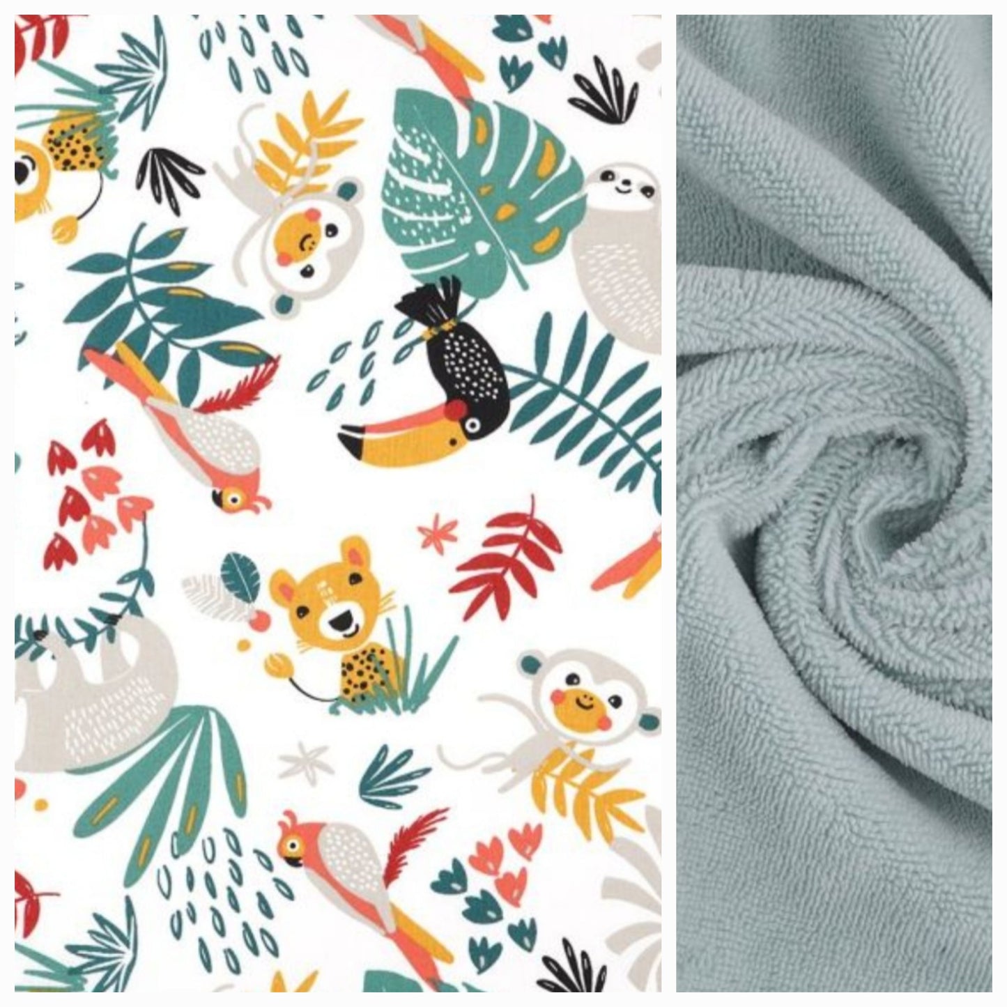 Sur mesure – Bavoir réversible col rond en coton & éponge bambou