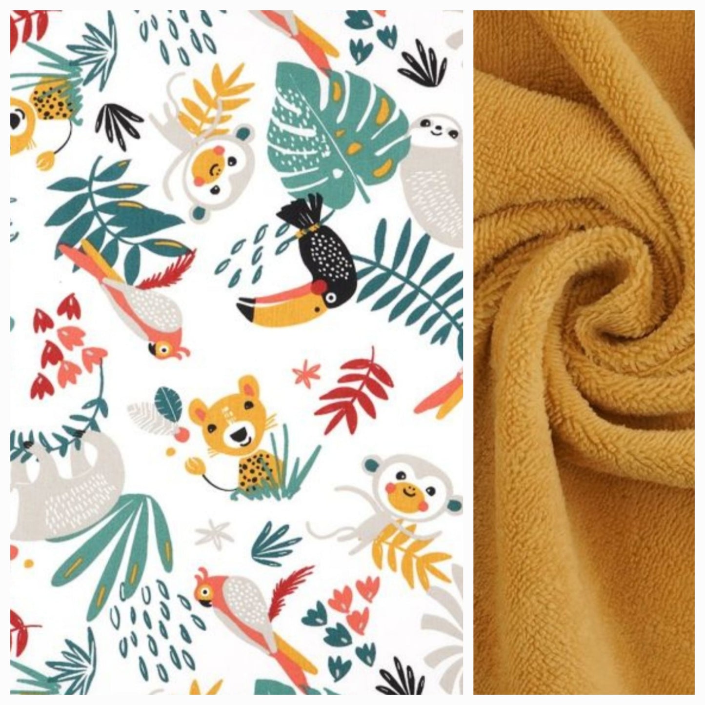 Sur mesure – Bavoir réversible col rond en coton & éponge bambou