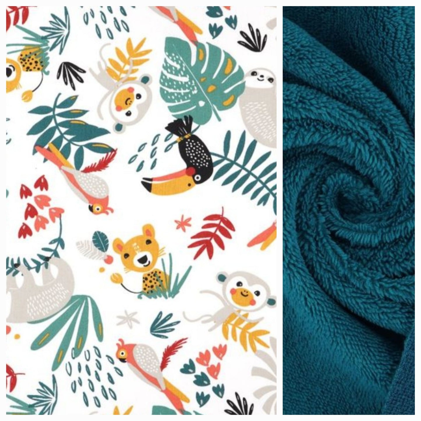 Sur mesure – Bavoir réversible col rond en coton & éponge bambou