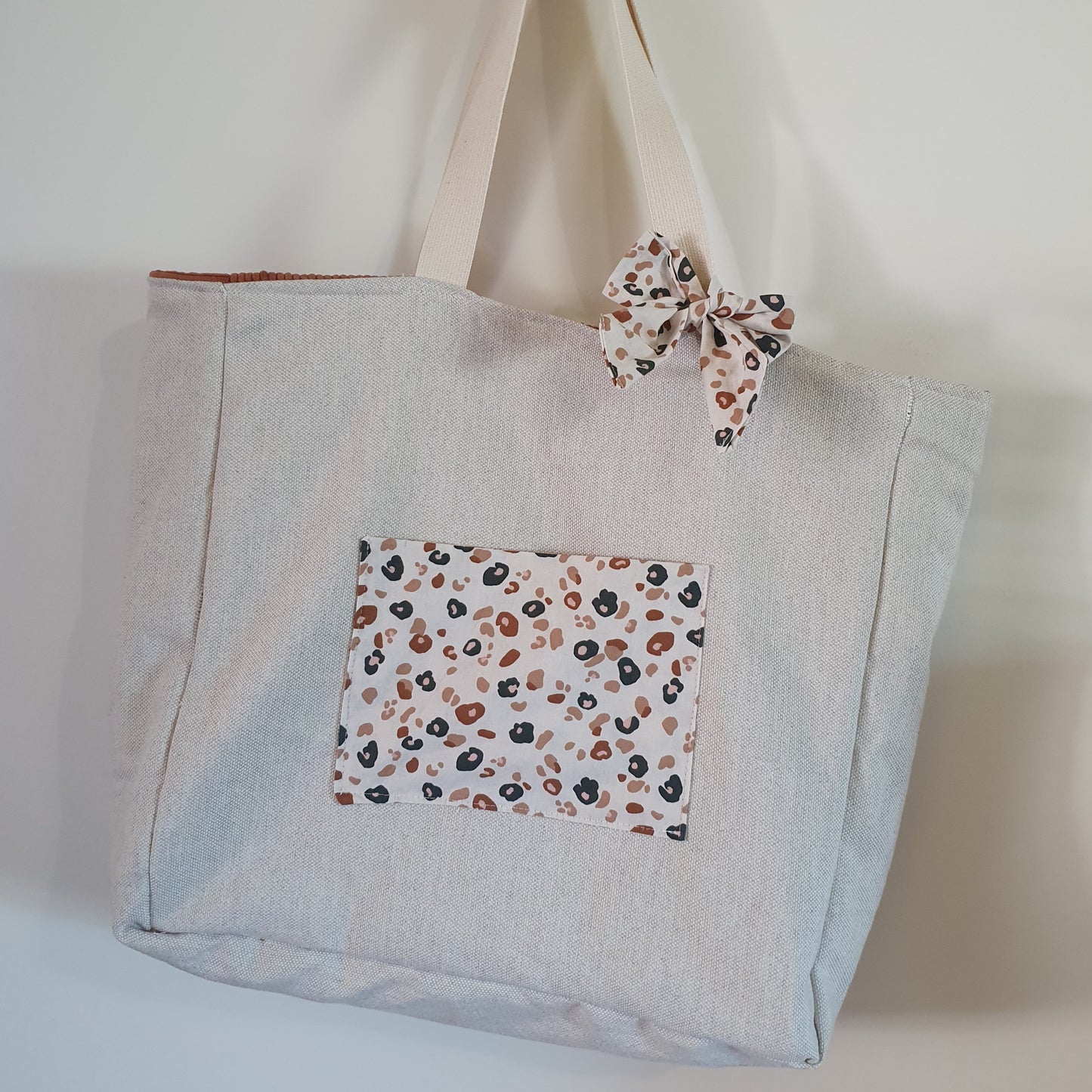 Sac cabas réversible en velours côtelé et coton – Sac pratique et élégant fait main
