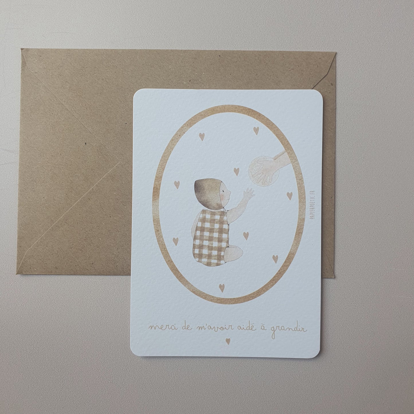 Carte "Merci de m'avoir aidé à grandir"