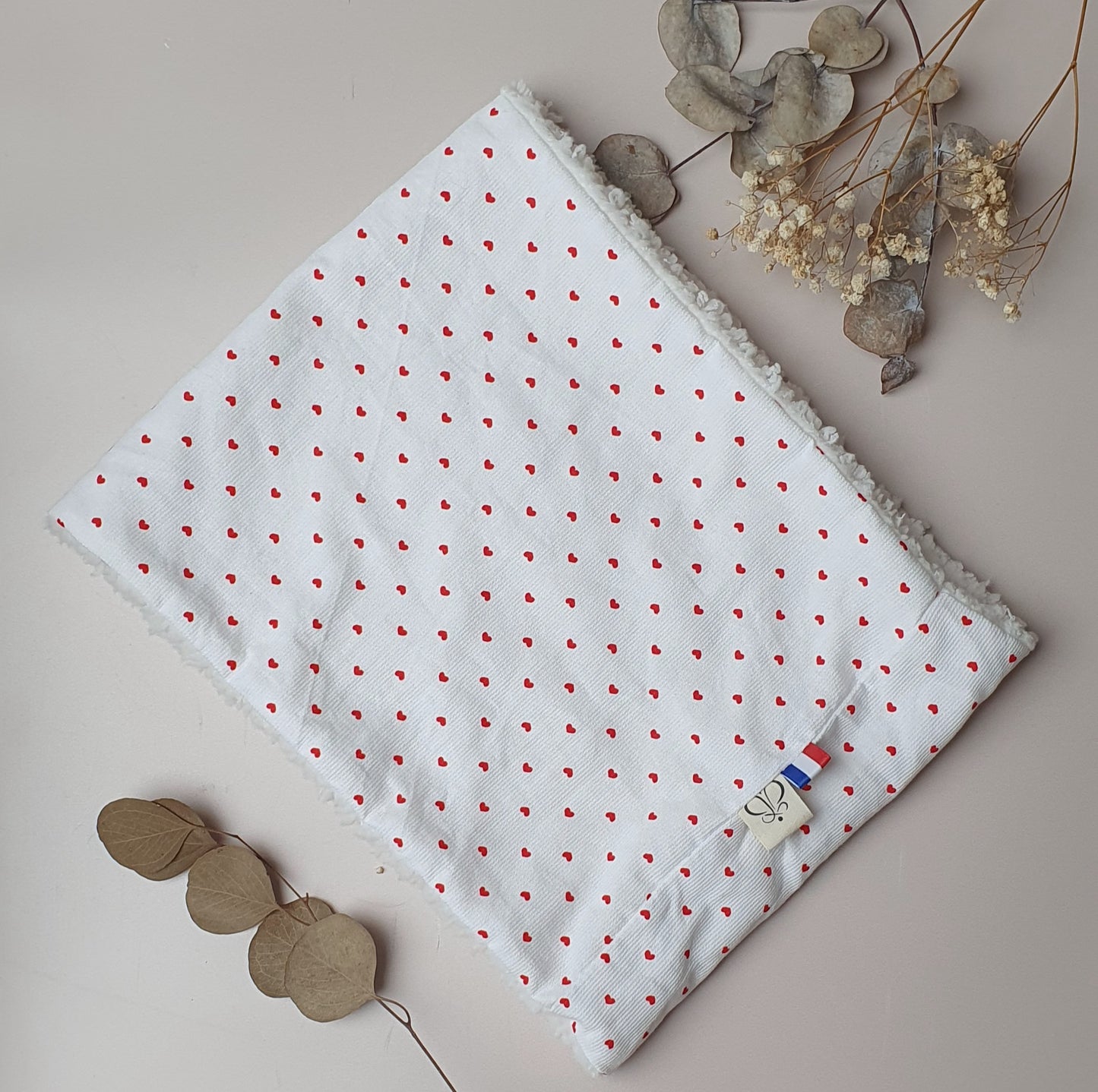 En stock – Snood adulte 30×23 cm motif cœur doublé sherpa