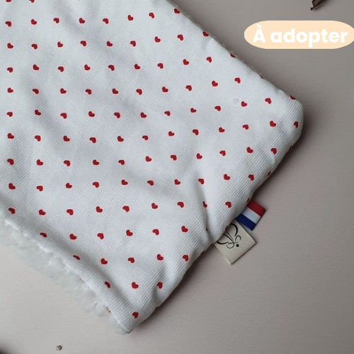 En stock – Snood adulte 30×23 cm motif cœur doublé sherpa