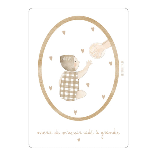 Carte "Merci de m'avoir aidé à grandir"