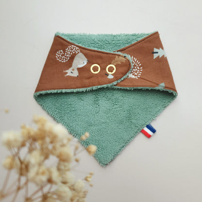 Bavoir bandana naissance (0–6 mois) – Fait main & personnalisable