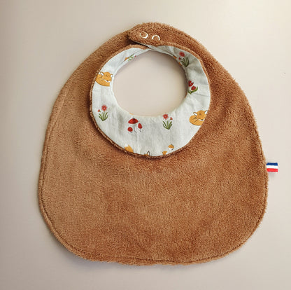 Bavoir col rond réversible – Élégance & confort fait main