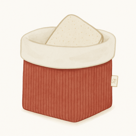 Corbeille réversible coton & velours – Rangement fait main