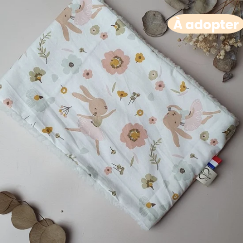 En stock – Snood enfant 27×18 cm motif lapine danseuse doublé sherpa