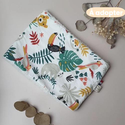En stock – Snood enfant 27×18 cm motif jungle doublé sherpa