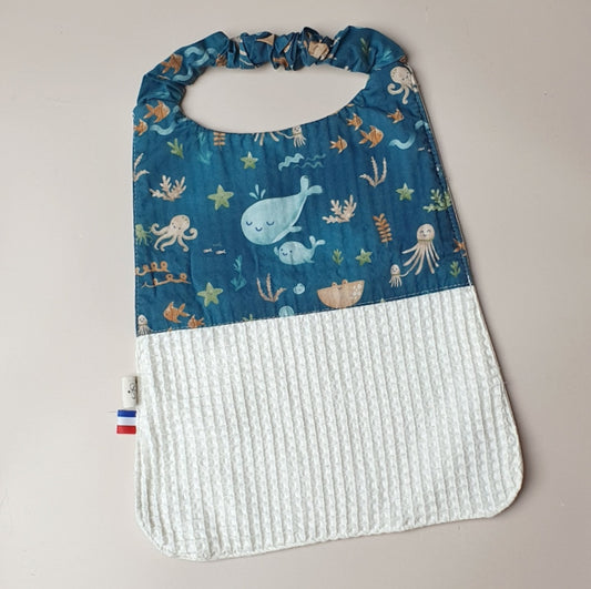 Inspiration – Serviette élastique maternelle thème océan, nid d’abeille & dos imperméable