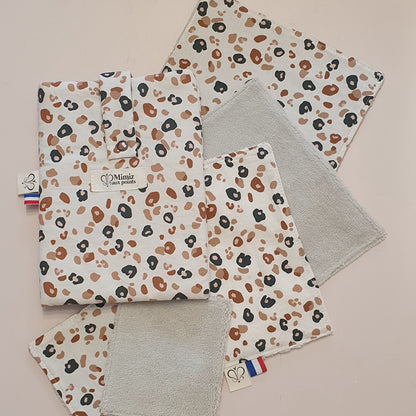 Lot Graou bébé fait main – Serviettes douces, lingettes & housse livre