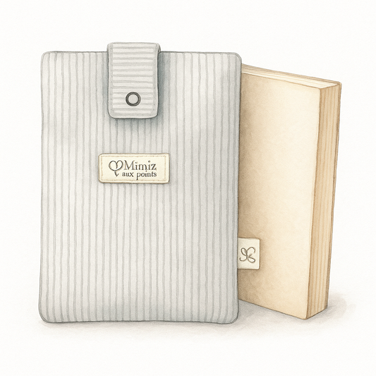 Pochette livre broché personnalisée – Housse en velours faite main