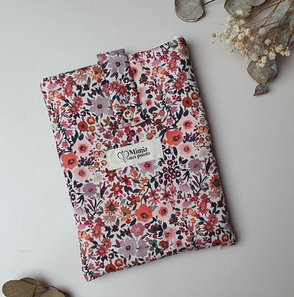En stock – Housse de livre format poche fleuri en coton fait main