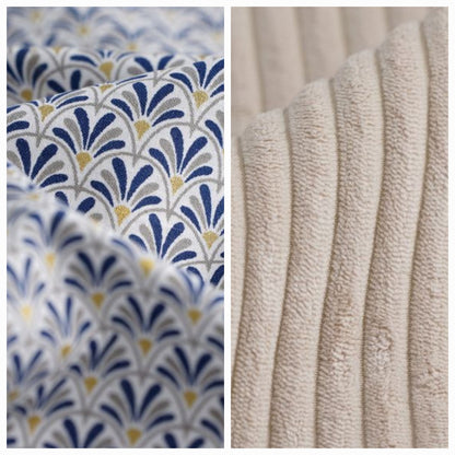 Corbeille réversible coton & velours – Rangement fait main
