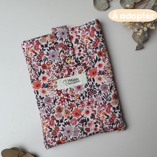 En stock – Housse de livre format poche fleuri en coton fait main