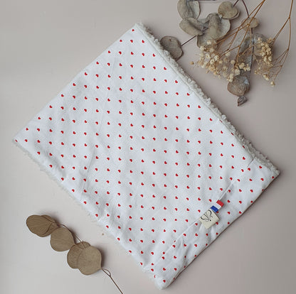 En stock – Snood adulte 30×23 cm motif cœur doublé sherpa