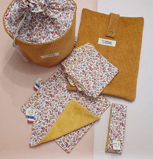 Lot Fleurette Alice fait main – Trousse, housse livre & access