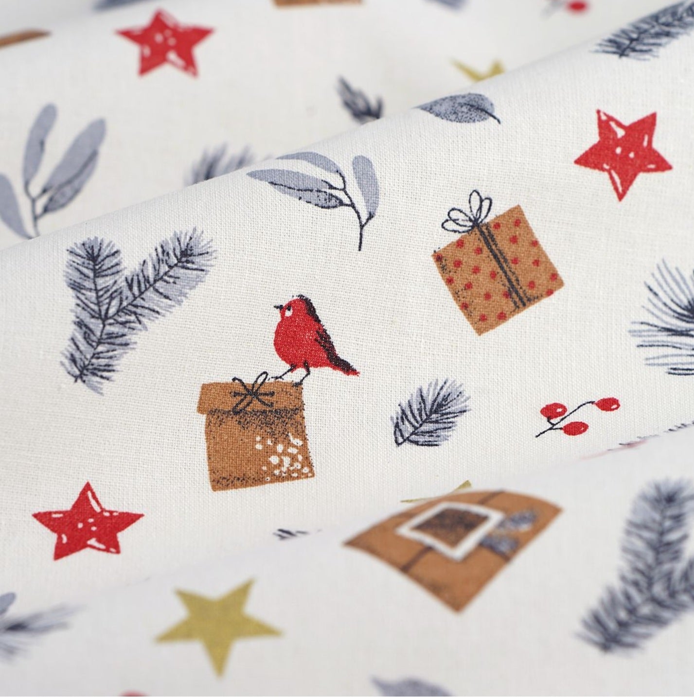 Edition limité: Serviette à mains 30x50 cm – Eponge bambou & tissu Noël | Fait main