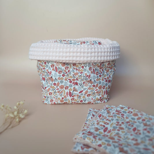 Corbeille réversible coton nid d’abeille – Rangement zéro déchet