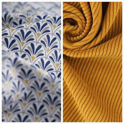 Corbeille réversible coton & velours – Rangement fait main