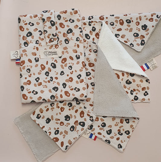 Lot Graou bébé fait main – Serviettes douces, lingettes & housse livre